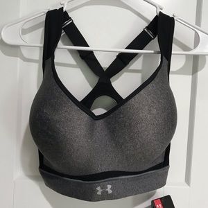 NWT Under Armour High Support Sports Bra 34DD Grey
